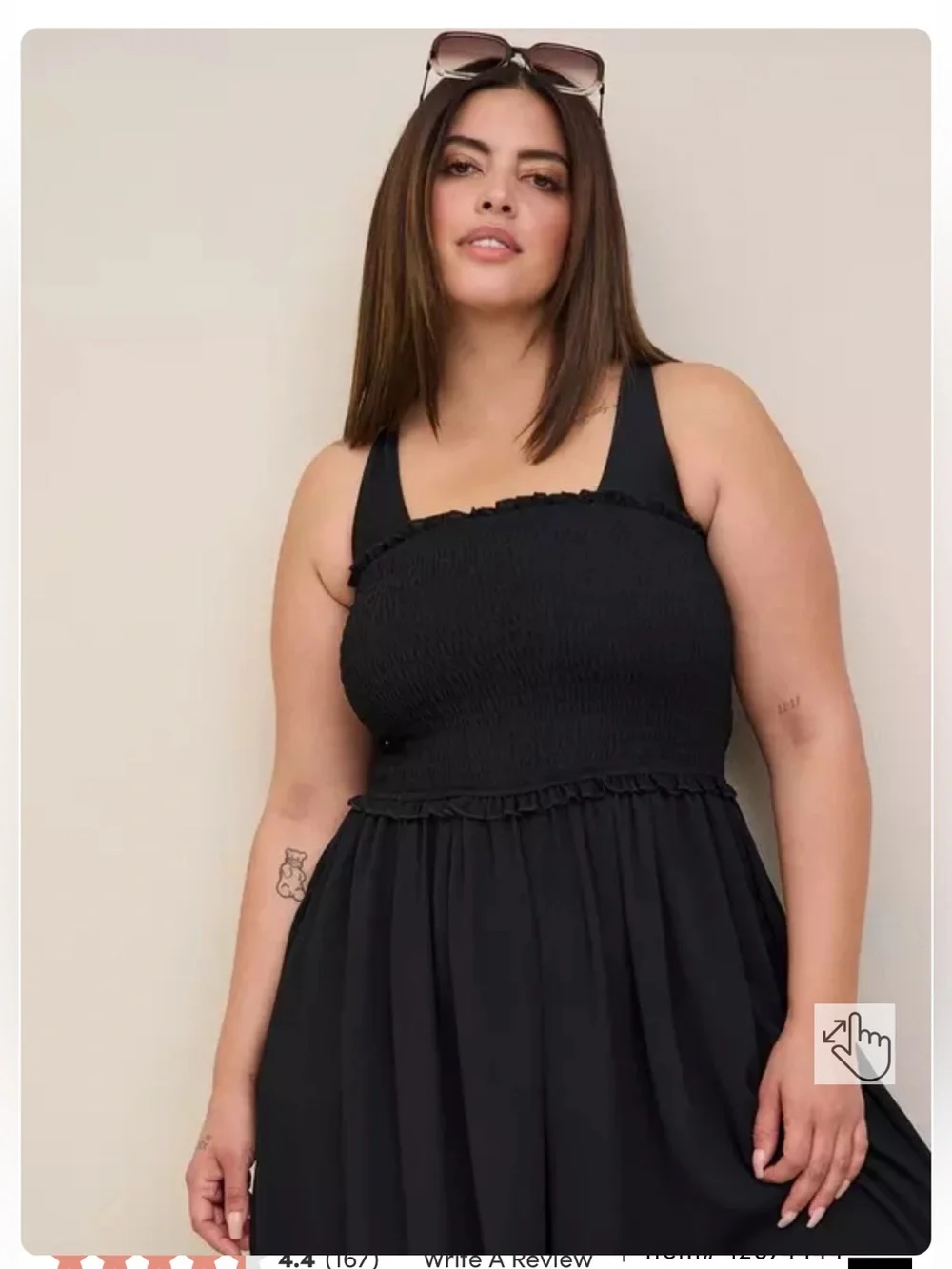 EUC torrid Crepe Midi Smocked Coverup Jumpsuit - Black - Size 3